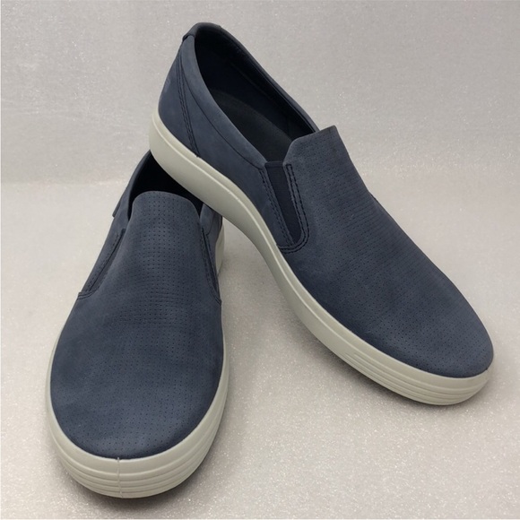 ECCO Sneakers Blue Suede Business Casual Comfortable Men’s Size EU 44 US 10-10.5 - Picture 13 of 13